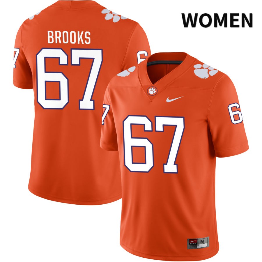 Women's Clemson Tigers Nathan Brooks #67 College Orange NIL 2022 NCAA Authentic Jersey Stock OVG81N6Q